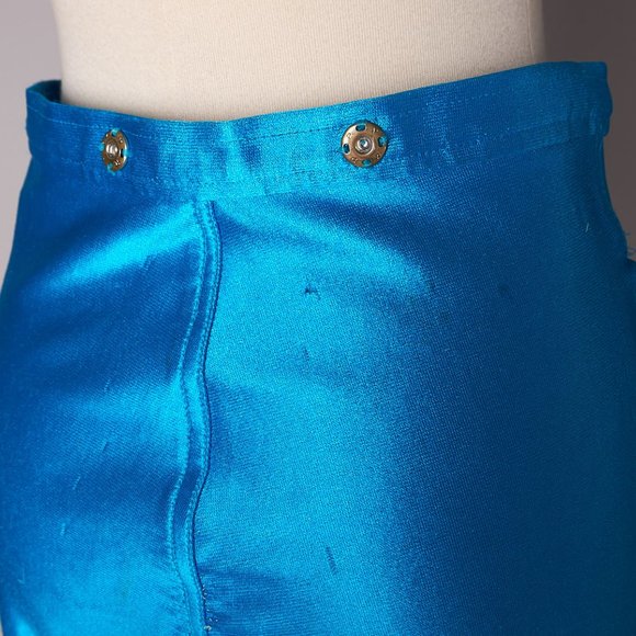 Vintage Shiny Stretchy Blue Costume Party Pants